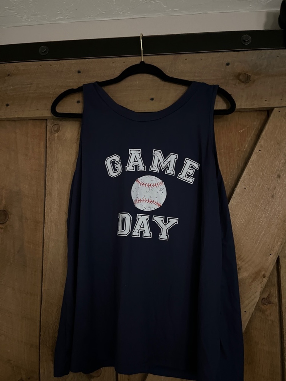 SHEIN Navy Sleeveless Graphic 'GAME DAY' Baseball Tank